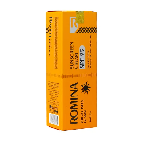 کرم ضد آفتاب SPF25 رومینا مناسب انواع پوست 50 میلی لیتر
