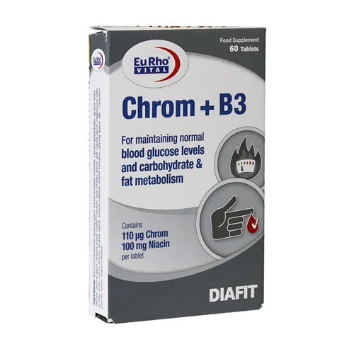 قرص کروم و ویتامین B3 یوروویتال 60 عدد