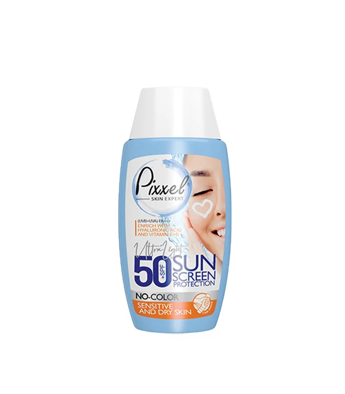 کرم ضد آفتاب بی رنگSPF +50(پوست خشک تا نرمال)پیکسل 50میل