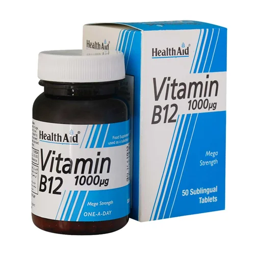 قرص ویتامین B12 ۱۰۰۰ میکروگرم هلث اید ۵۰ عدد